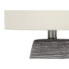 Monarch Specialties I 9633 - Lighting, 19"H, Table Lamp, Grey Ceramic, Ivory / Cream Shade, Contemporary - - Mounts For Less