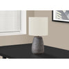 Monarch Specialties I 9633 - Lighting, 19"H, Table Lamp, Grey Ceramic, Ivory / Cream Shade, Contemporary - - Mounts For Less