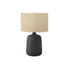 Monarch Specialties I 9635 - Lighting, 24"H, Table Lamp, Black Ceramic, Beige Shade, Contemporary - - Mounts For Less