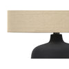 Monarch Specialties I 9635 - Lighting, 24"H, Table Lamp, Black Ceramic, Beige Shade, Contemporary - - Mounts For Less