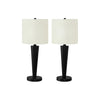 Monarch Specialties I 9643 - Lighting, Set Of 2, 24"H, Table Lamp, Usb Port Included, Black Metal, Ivory / Cream Shade, Contemporary - - Mounts For Less