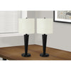 Monarch Specialties I 9643 - Lighting, Set Of 2, 24"H, Table Lamp, Usb Port Included, Black Metal, Ivory / Cream Shade, Contemporary - - Mounts For Less