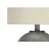Monarch Specialties I 9653 - Lighting, 19"H, Table Lamp, Grey Resin, Ivory / Cream Shade, Modern - - Mounts For Less