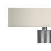 Monarch Specialties I 9657 - Lighting, 28"H, Table Lamp, Nickel Metal, Ivory / Cream Shade, Contemporary - - Mounts For Less