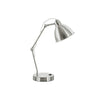 Monarch Specialties I 9659 - Lighting, 17"H, Table Lamp, Usb Port Included, Nickel Metal, Nickel Shade, Modern - - Mounts For Less