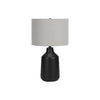 Monarch Specialties I 9701 - Lighting, 24"H, Table Lamp, Black Concrete, Grey Shade, Contemporary - - Mounts For Less