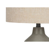 Monarch Specialties I 9703 - Lighting, 24"H, Table Lamp, Grey Concrete, Beige Shade, Contemporary - - Mounts For Less