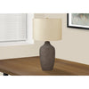Monarch Specialties I 9709 - Lighting, 27"H, Table Lamp, Grey Ceramic, Beige Shade, Contemporary - - Mounts For Less