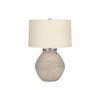 Monarch Specialties I 9714 - Lighting, 25"H, Table Lamp, Cream Concrete, Beige Shade, Contemporary - - Mounts For Less