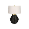 Monarch Specialties I 9715 - Lighting, 25"H, Table Lamp, Black Concrete, Ivory / Cream Shade, Contemporary, Modern - - Mounts For Less