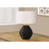 Monarch Specialties I 9715 - Lighting, 25"H, Table Lamp, Black Concrete, Ivory / Cream Shade, Contemporary, Modern - - Mounts For Less