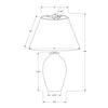 Monarch Specialties I 9721 - Lighting, 24"H, Table Lamp, Black Ceramic, Ivory / Cream Shade, Modern - - Mounts For Less