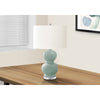 Monarch Specialties I 9743 - Lighting, 25"H, Blue Ceramic, Ivory / Cream Shade, Contemporary - - Mounts For Less
