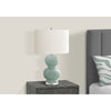 Monarch Specialties I 9743 - Lighting, 25"H, Blue Ceramic, Ivory / Cream Shade, Contemporary - - Mounts For Less
