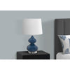 Monarch Specialties I 9767 - Lighting, 24"H, Blue Glass, Ivory / Cream Shade, Contemporary - - Mounts For Less