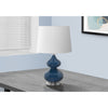 Monarch Specialties I 9767 - Lighting, 24"H, Blue Glass, Ivory / Cream Shade, Contemporary - - Mounts For Less