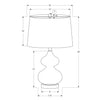 Monarch Specialties I 9768 - Lighting, 24"H, Green Glass, Ivory / Cream Shade, Contemporary - - Mounts For Less