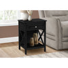 Monarch Speicalties I 3986 - Accent Table, End, Side Table, 2 Tier, Bedroom, Nightstand, Lamp, Storage Drawer, Black Veneer, Transitional - - Mounts For Less