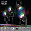 Monster - Set of 4 Outdoor Smart Garden LED Flood Lights, 5 Meter Length, Black - - Mounts For Less