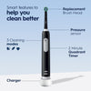 Oral-B - Black 1000 Rechargeable Electric Toothbrush, CrossAction Brush Head, Black - - Mounts For Less