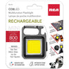 RCA - Mini Rechargeable COB Flashlight with Carabiner, Rechargeable, 800 Lumens - - Mounts For Less