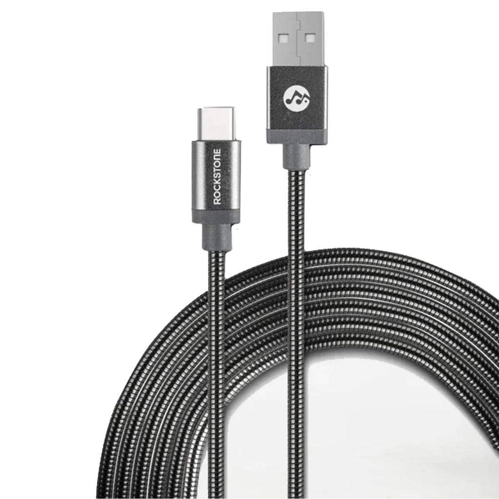 Rockstone - USB Type-C Phone or Tablet Cable, Braided, Pet Resistant, 1.2 Meter Length - - Mounts For Less