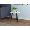 Safdie & Co Accent Table Round - 18" Diameter Marble with Black Wood Base for Living Room - - Mounts For Less