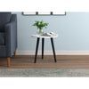 Safdie & Co Accent Table Round - 18" Diameter Marble with Black Wood Base for Living Room - - Mounts For Less