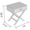 Safdie & Co Accent or Nightstand Table 24"Long with 1 Drawer for Living Room or Bed Room White - - Mounts For Less