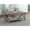 Safdie & Co Coffee Table - 39" Long Dark Taupe with X Metal Sides for Living Room - - Mounts For Less
