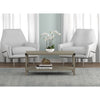 Safdie & Co Coffee Table - 39" Long Dark Taupe with X Metal Sides for Living Room - - Mounts For Less