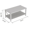 Safdie & Co Coffee Table - 39" Long Dark Taupe with X Metal Sides for Living Room - - Mounts For Less
