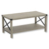 Safdie & Co Coffee Table - 39" Long Dark Taupe with X Metal Sides for Living Room - - Mounts For Less