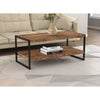 Safdie & Co Coffee Table 47.25" Long Brown Reclaimed Wood Look and Black Metal - - Mounts For Less