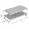 Safdie & Co Coffee Table 47.25" Long Dark Taupe and Black Metal - - Mounts For Less