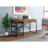 Safdie & Co Computer Desk 47.65" Long Brown Reclaimed Wood Look with 1 Drawer 2 Shelves and Black Metal for Home Office and Small Spaces. Ideal for writing - - Mounts For Less