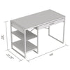 Safdie & Co Computer Desk 47.65" Long Brown Reclaimed Wood Look with 1 Drawer 2 Shelves and Black Metal for Home Office and Small Spaces. Ideal for writing - - Mounts For Less