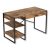 Safdie & Co Computer Desk 47.65" Long Brown Reclaimed Wood Look with 1 Drawer 2 Shelves and Black Metal for Home Office and Small Spaces. Ideal for writing - - Mounts For Less