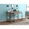 Safdie & Co Computer Desk 47.65" Long Dark Taupe with 1 Drawer 2 Shelves and Black Metal for Home Office and Small Spaces. Ideal for writing - - Mounts For Less