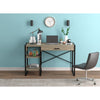 Safdie & Co Computer Desk 47.65" Long Dark Taupe with 1 Drawer 2 Shelves and Black Metal for Home Office and Small Spaces. Ideal for writing - - Mounts For Less