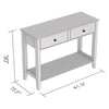 Safdie & Co Entryway Table Console Table Sofa Couch Table Accent Table - 41" Long White with 2 Drawers 1 Shelf and Silver Metal Handles for Living Room - - Mounts For Less
