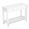 Safdie & Co Entryway Table Console Table Sofa Couch Table Accent Table - 41" Long White with 2 Drawers 1 Shelf and Silver Metal Handles for Living Room - - Mounts For Less