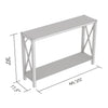 Safdie & Co Entryway Table Console Table Sofa Couch Table Accent Table - 46" Long Dark Taupe with 1 Shelf and Metal Sides for Living Room - - Mounts For Less