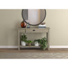 Safdie & Co Entryway Table Console Table Sofa Couch Table Accent Table - 47" Long Dark Taupe with 1 Drawer and Black Metal Handle for Living Room - - Mounts For Less