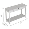 Safdie & Co Entryway Table Console Table Sofa Couch Table Accent Table - 47" Long Dark Taupe with 1 Drawer and Black Metal Handle for Living Room - - Mounts For Less