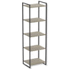 Safdie & Co Wall Shelf 59" High 5 Tier Dark Taupe and Black Metal - - Mounts For Less