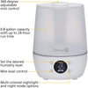 Safety 1st - Filter-Free Humidifier, Detects Temperature and Humidity Level, White - - Mounts For Less