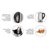 Salton - Electric Kettle, Temperature Range 40 to 100°C, 1.7L Capacity, Stainless Steel - - Mounts For Less