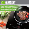 Salton - Portable Induction Cooker with LED Display, Cool Touch and 8 Temperature Settings, Black - - Mounts For Less