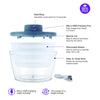 Salton - Rechargeable Electric Salad Spinner, Cordless, with Serving Bowl, Blue - - Mounts For Less